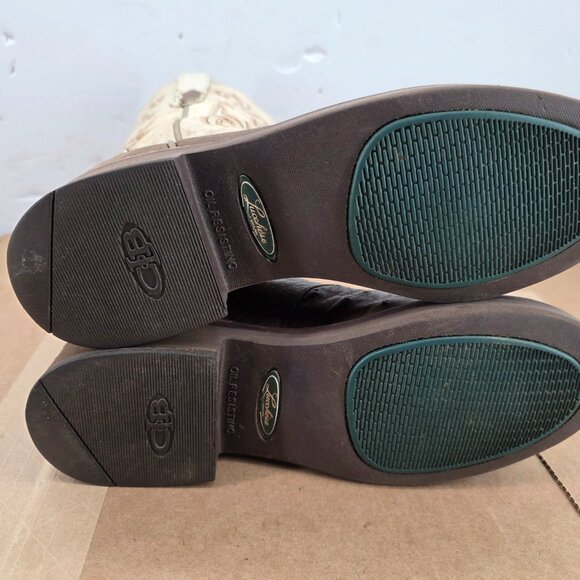 Lucchese Tan and Cream Heeled Boots - Picture 8 of 10